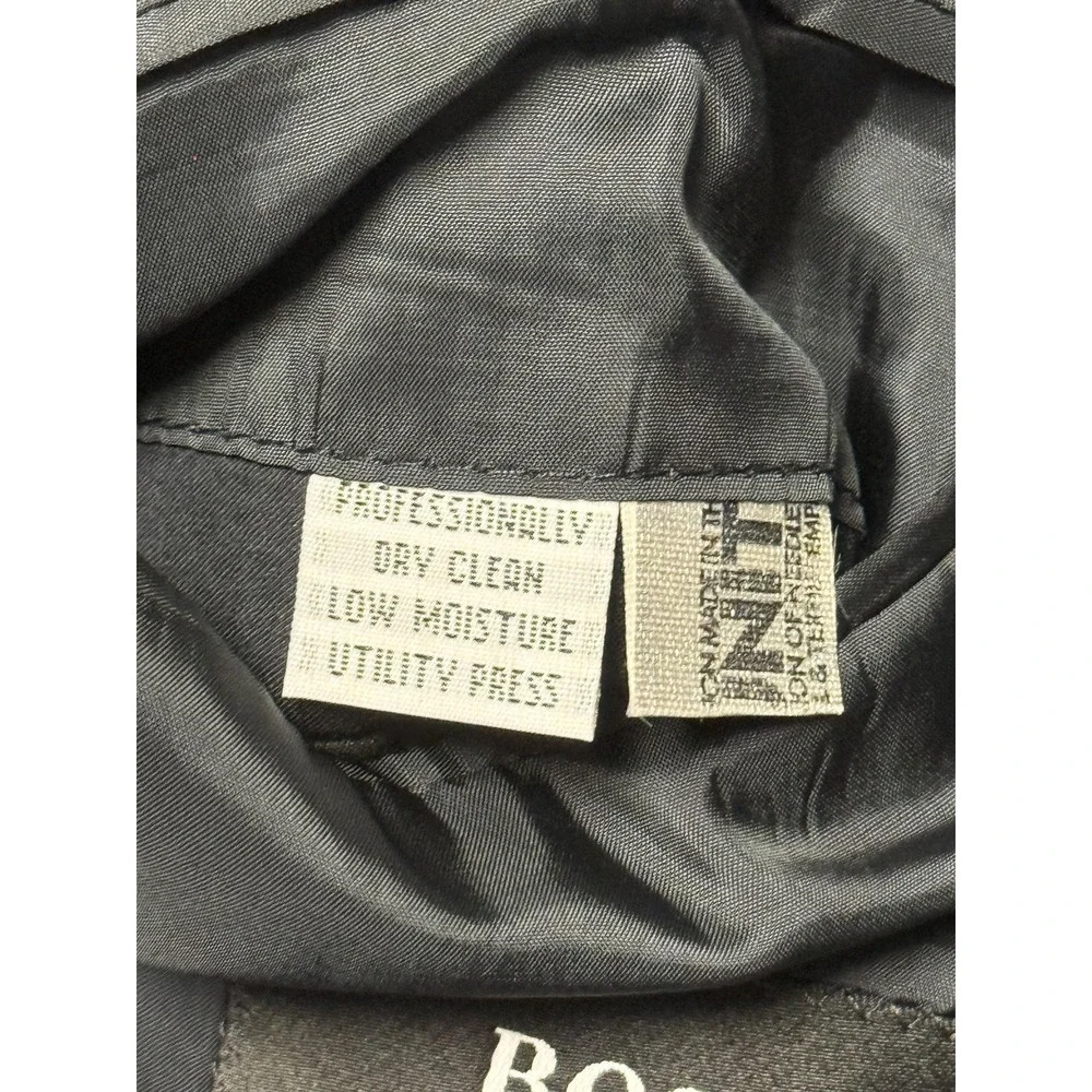 Hugo Boss Blazer Mens 42L Black Virgin Wool 3 Button Suit Jacket Made USA